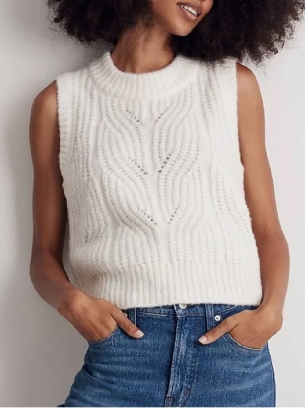 Madewell Pointelle Knowe Sweater Vest